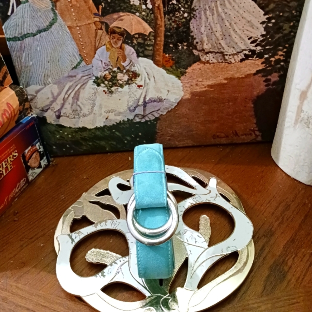 🛍🥿W. Kleinberg Belt with Silver Ring🎁Belt Total 42",Suede Made in U.S.A.🇺🇸